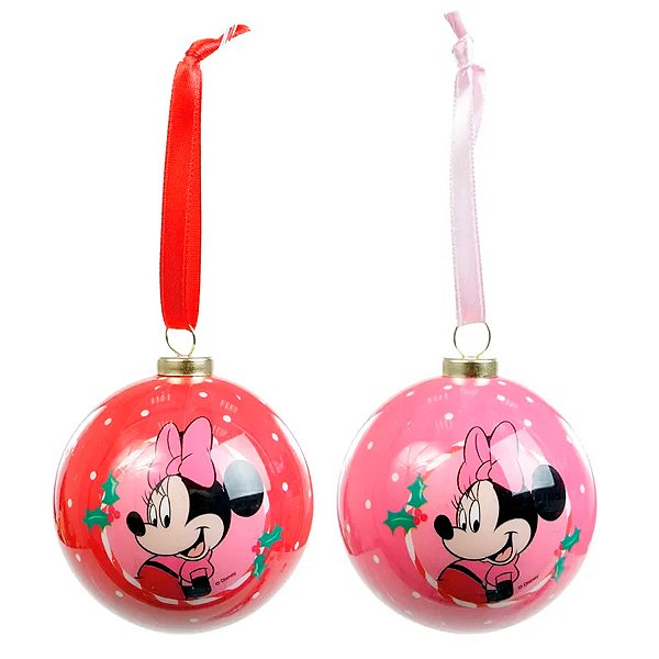 Bola de Natal - Minnie - 12cm - 2 unidades - Disney Original - Rizzo