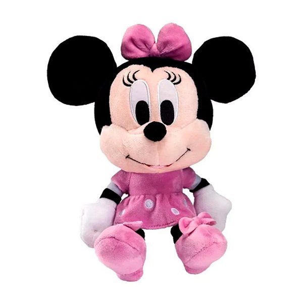 Pelúcia Minnie Mouse Rosa - 22cm - 1 unidade - Disney Original - Rizzo