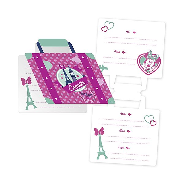 Convite Festa Minnie Rosa - 8 Unidades- Disney Original - Rizzo