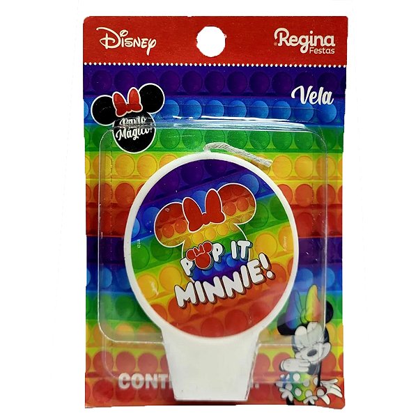 Vela Aniversário - Minnie Pop It - 01 unidade - Disney Original - Rizzo