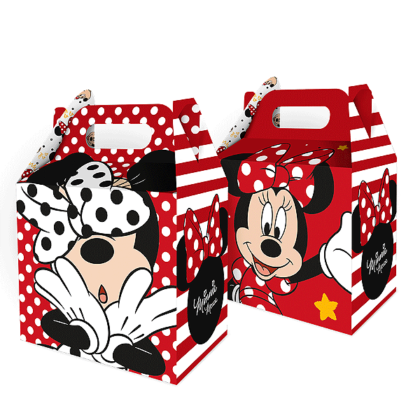 Caixa Surpresa Maleta Festa Minnie Mouse - 08 Unidades - Disney Original - Rizzo