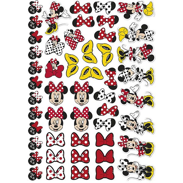 Mini Personagens Decorativo Festa Minnie Mouse - 50 Unidades - Disney Original - Rizzo