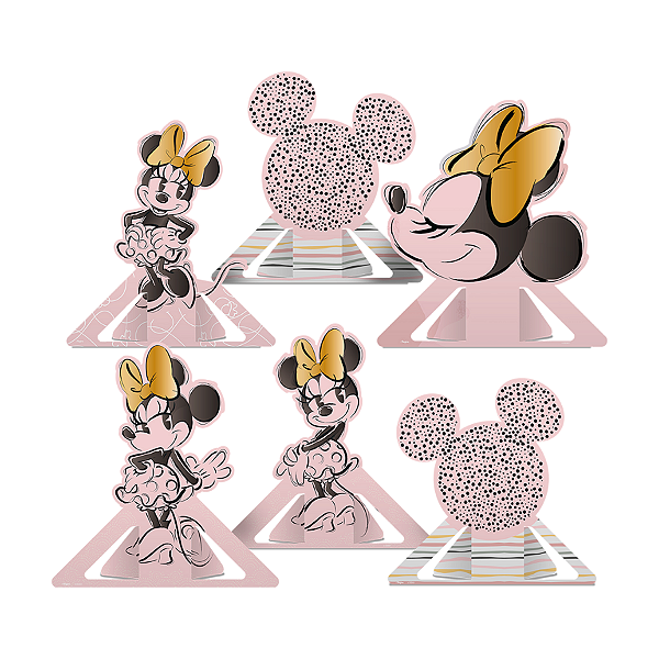 Decoração de Mesa Festa Minnie Fãs - 06 unidades - Disney Original - Rizzo