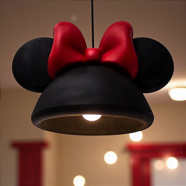 Luminária Pendente Orelhas Minnie Preto - 1 unidade - Disney Original - Usare
