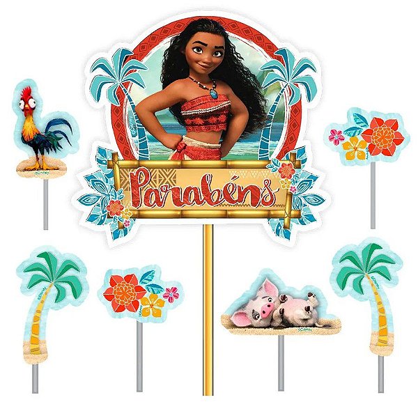 Topo de Bolo - Moana - 1 unidade - Disney Original - Rizzo