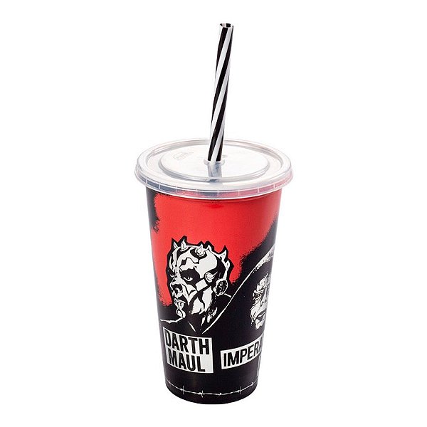 Copo com Tampa e Canudo - Star Wars Darth Maul - 500ml - 1 unidade - Disney Original - Rizzo