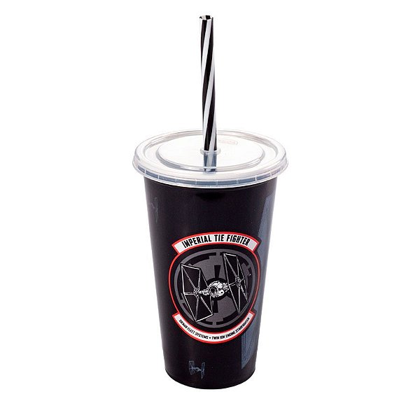 Copo com Tampa e Canudo - Star Wars Imperial - 500ml - 1 unidade - Disney Original - Rizzo