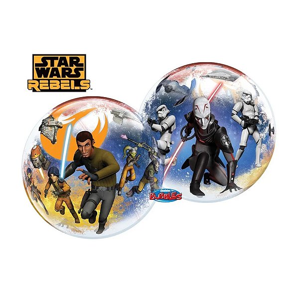 Balão de Festa Bubble 22" 55cm - Star Wars Rebels - 1 unidade - Disney Original  - Rizzo