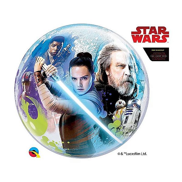 Balão de Festa Bubble 22" 55cm - Star Wars: The Last Jedi - 1 unidade - Disney Original - Rizzo