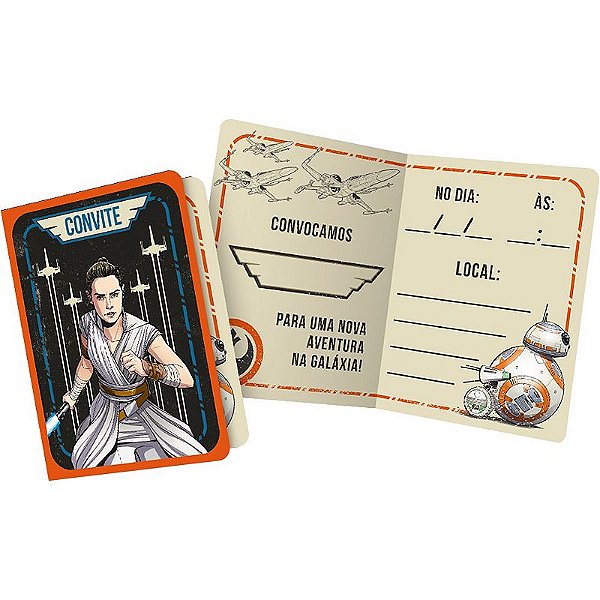 Convite Festa Star Wars 9 - 1 unidade - Disney Original - Rizzo