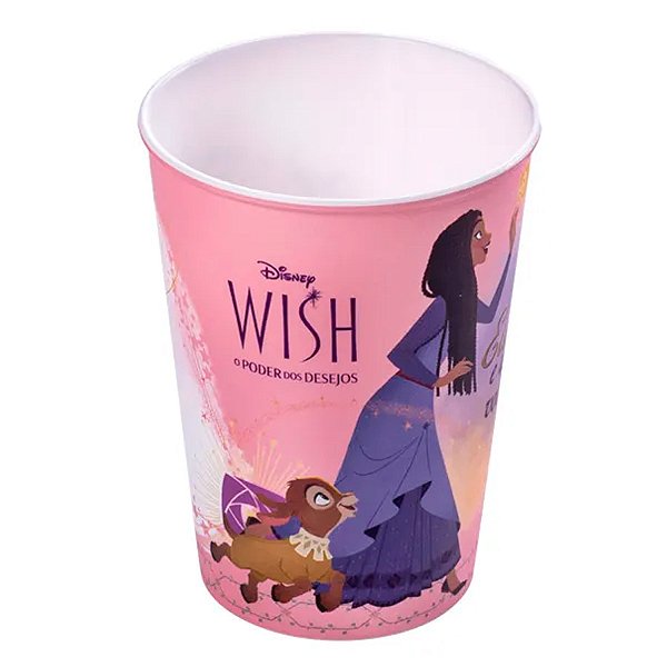 Copo de Plástico Wish: O Poder dos Desejos - Rosa - 320 ml - 1 unidade - Disney Original - Rizzo