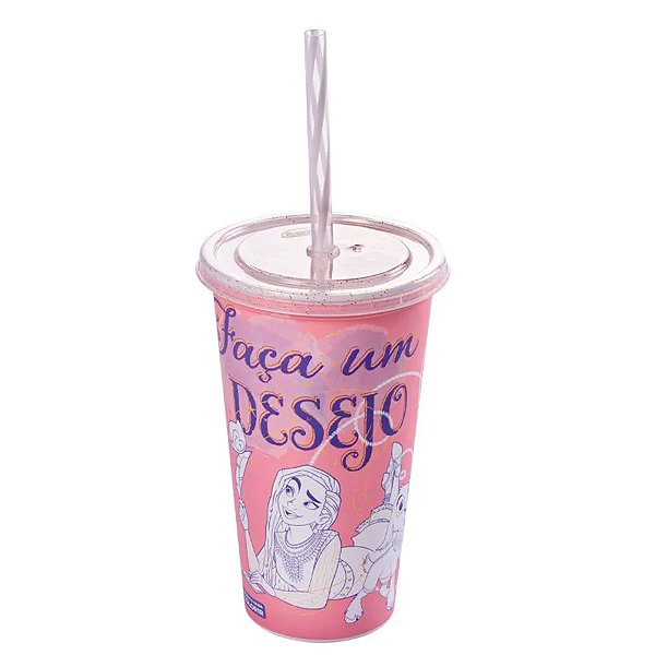 Copo Refri Wish: O Poder dos Desejos - Rosa - 500 ml - 1 unidade - Disney Original - Rizzo