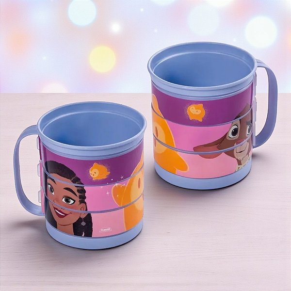 Caneca Divertida Wish: O Poder dos Desejos - 360 ml - 1 unidade - Disney Original - Rizzo