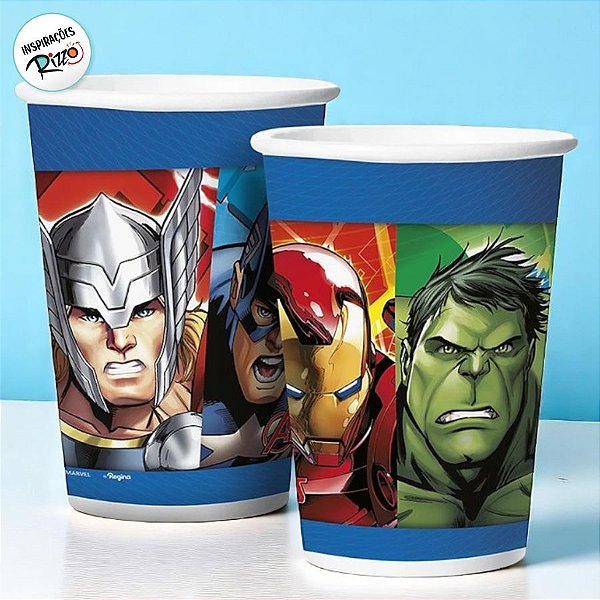 Copo de Papel - Avengers Animated - 180ml  - 8 unidades - Disney Original - Rizzo