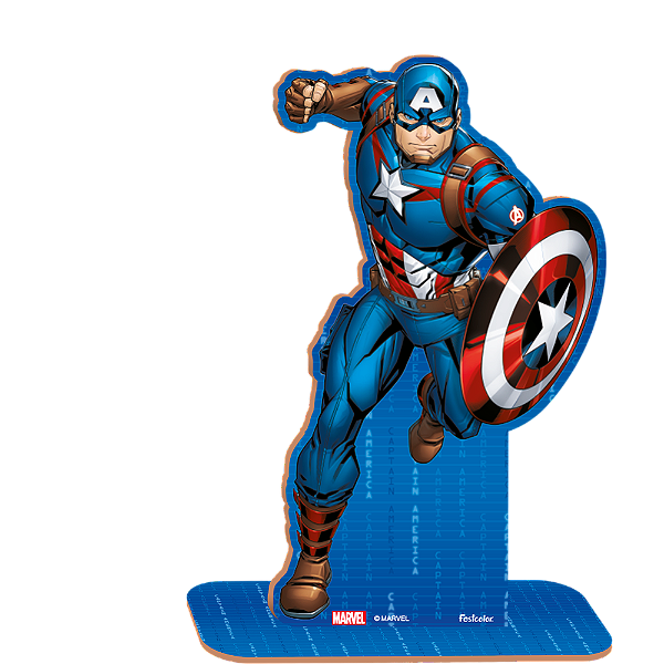 Personagem MDF P Capitão América Avengers - 1 Unidade - Disney Original - Rizzo