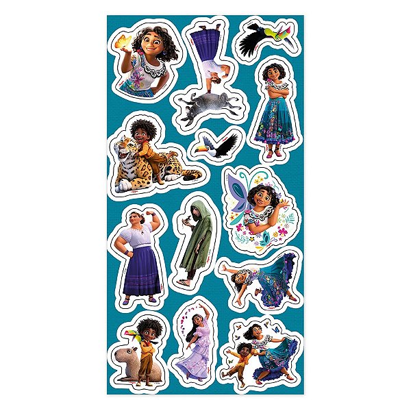 Cartela Adesiva - Encanto - Disney - 13 unidades - Disney Original - Rizzo