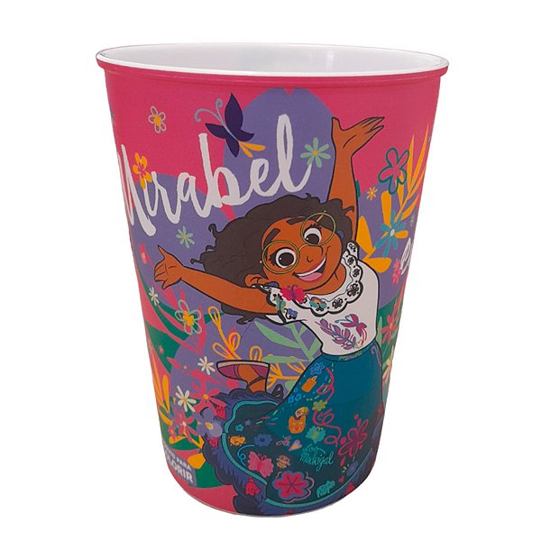 Copo Decorado Festa Encanto Rosa Mirabel - Para Colorir - 320 ml  - 1 unidade - Disney Original - Rizzo