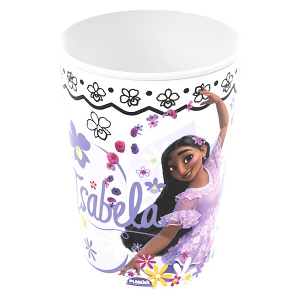 Copo Decorado Festa Encanto Isabela - Para Colorir - 320 ml  - 1 unidade - Disney Original - Rizzo