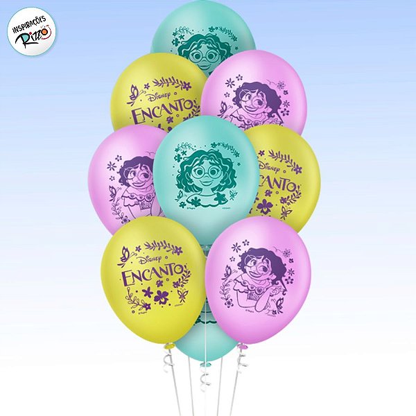 Balão Látex 9" - Festa  Encanto - 25 unidades - Disney Original - Rizzo