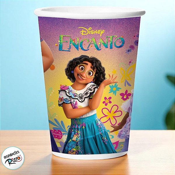 Copo Papel 180ml Encanto - 12 Unidades - Disney Original  - Rizzo