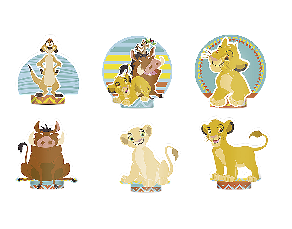 Decoração de Mesa Festa Rei Leão - 6 Unidades - Disney Original -  Festas