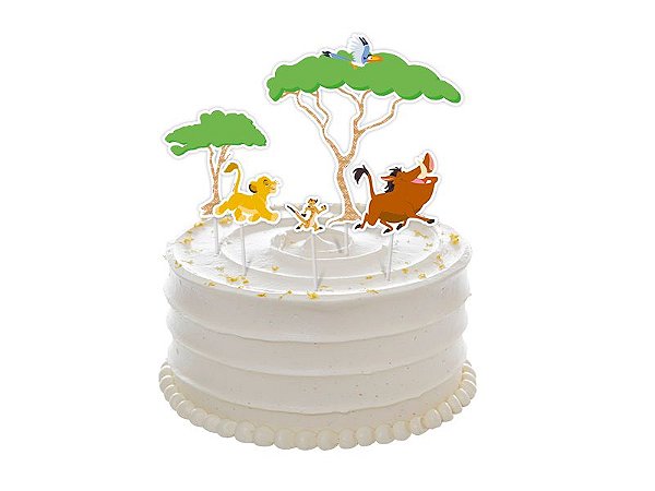 Topper de Bolo Festa Rei Leão - 5 Unidades - Disney Original -  Festas