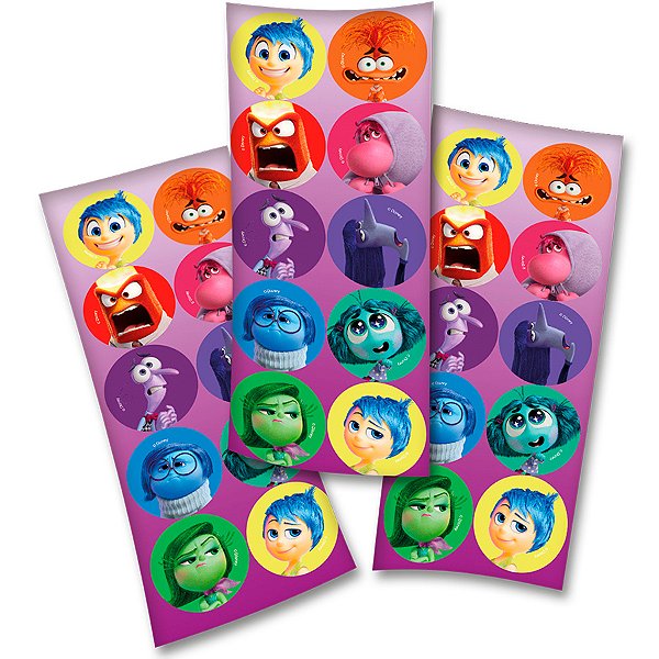 Adesivo Redondo - Divertidamente 2 - 30 unidades - Disney Original - Rizzo