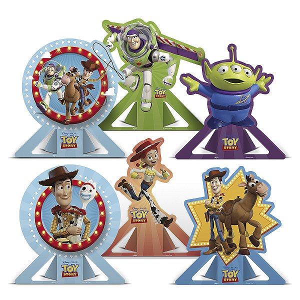 Decoração de Mesa - Festa Toy Story 4 - 6 unidades - Disney Original - Rizzo