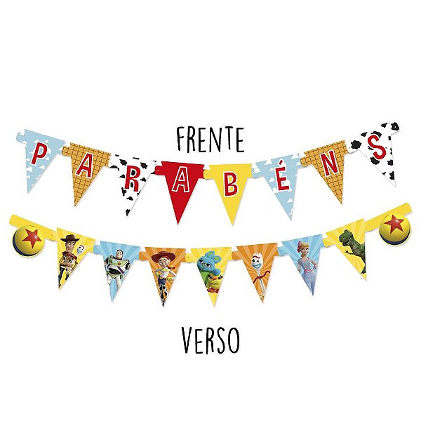 Faixa Parabéns Festa Toy Story 4 - 01 unidade - Disney Original - Rizzo