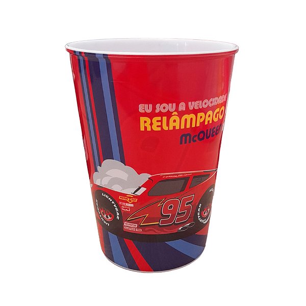 Copo de Plástico Festa Carros Relâmpago McQueen 320Ml - Disney Original -Plasútil