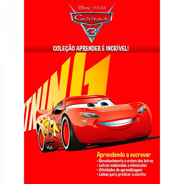 Livro Aprender é Incrível - Carros 3 - 1 unidade - Disney Original - Rizzo