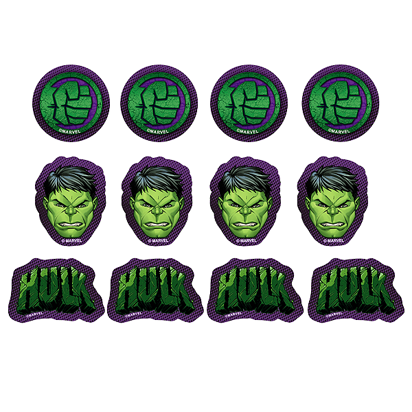 Aplique Decorativo Hulk - 12 PÇs - 1 UN - Disney Original - Rizzo