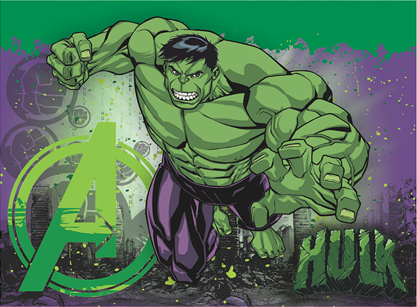 Painel Grande TNT Vingadores - Hulk -1,40x1,03cm - 01 unidade - Disney Original - Rizzo