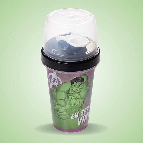 Mini Shakeira com Tampa Hulk 320ml - Disney Original - Rizzo