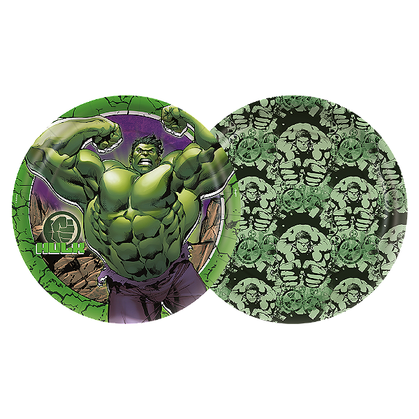 Prato de Papel Festa Vingadores Hulk - 12 Unidades - Disney Original -  Festas