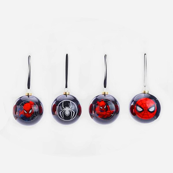 Kit Bola de Natal - Homem Aranha - 8 cm - Natal Marvel - 4 unidades - Disney Original - Rizzo