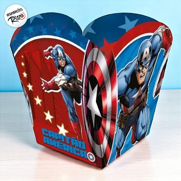 Cachepot de Papel - Capitão América - 4 unidades - Disney Original - Regina
