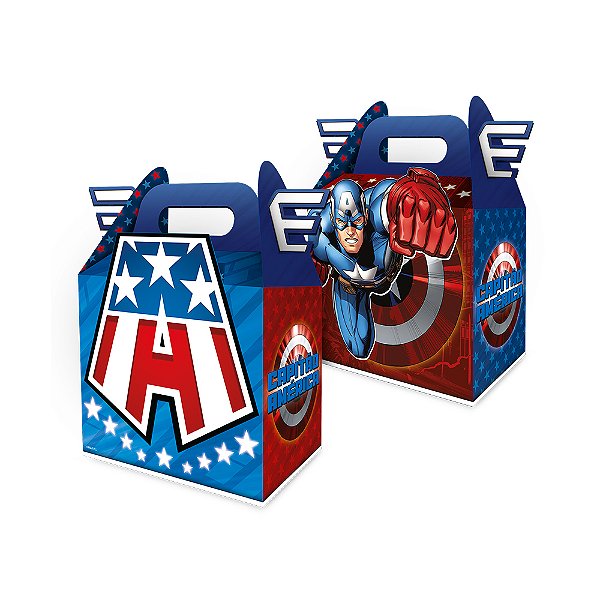 Caixa Surpresa Maleta Capitão America - 08 Unidades - Disney Original - Rizzo