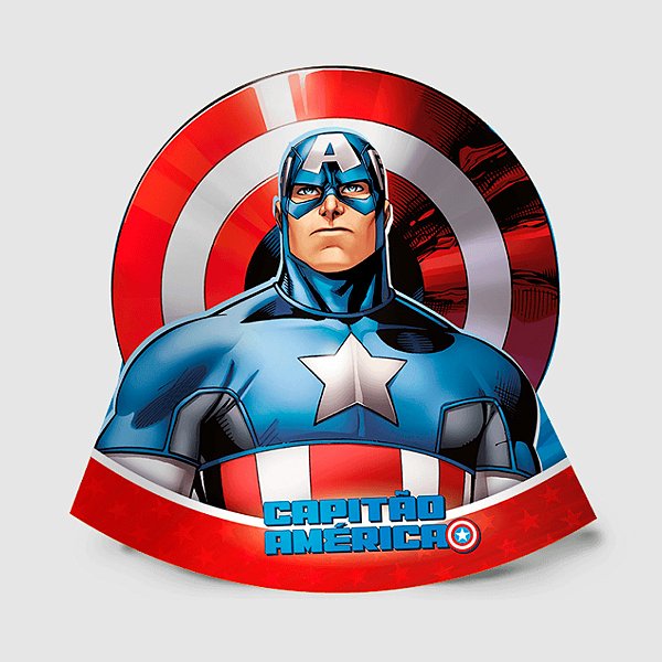 Chapéu Festa Capitão América - 8 unidades - Disney Original - Rizzo Festas