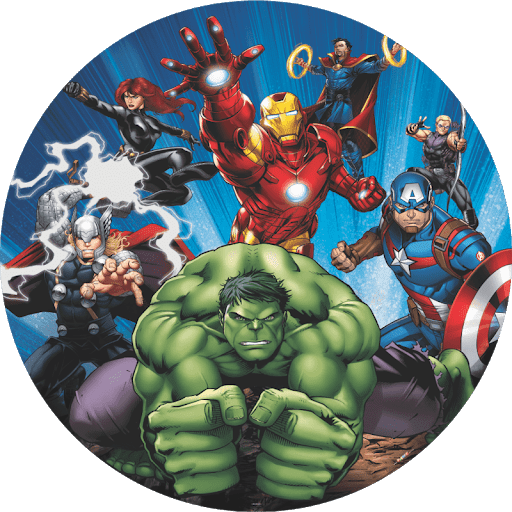 Painel Sublimado Redondo em Tecido Vingadores - 1,55m -01 unidade - Disney Original - Rizzo