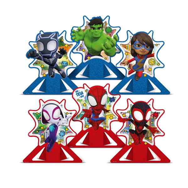 Decoração de Mesa - Spidey e Seus Amigos Espetaculares - 06 UN - Disney Original - Rizzo