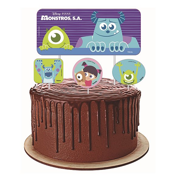 Topper Para Bolo Festa Monstros SA - 4 unidades - Disney Original - Rizzo