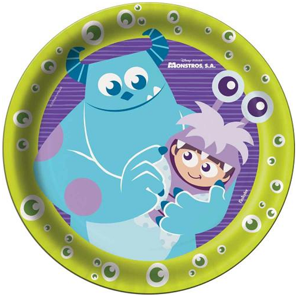 Prato Redondo Festa Monstros SA -  8 unidades - Disney Original - Rizzo