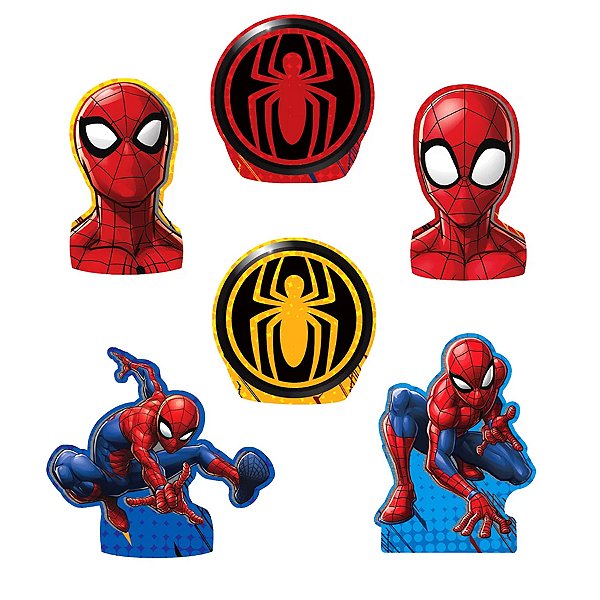 Kit Enfeite De Mesa Homem-Aranha - 6 unidades - Disney Original - Rizzo