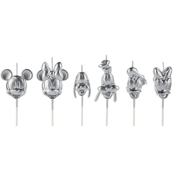 Vela Turma Mickey Prata Disney  - Disney Original - 1 unidade - Rizzo