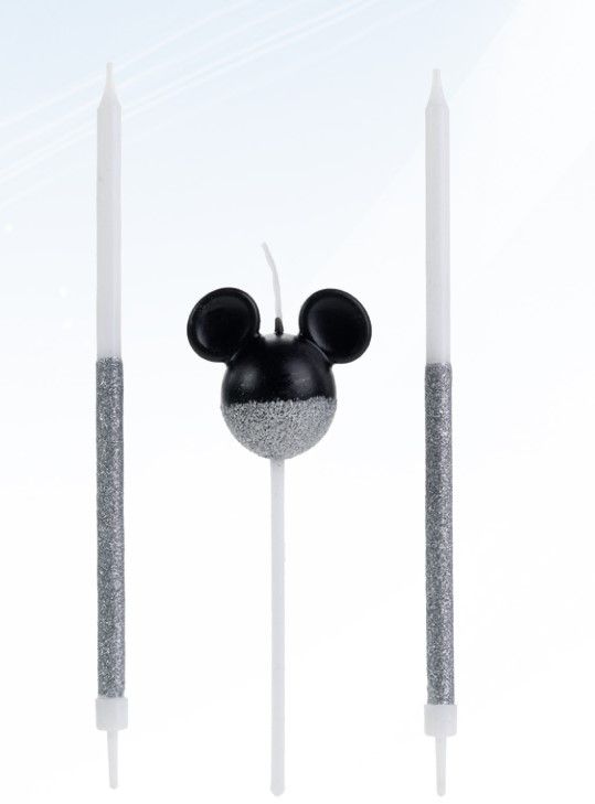 Vela Mickey 360 Glitter Prata - Disney Original - 1 unidade - Rizzo