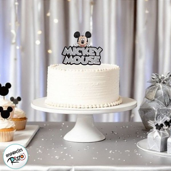 Vela Mickey Colorido Glitter Prata - Disney Original - 1 unidade - Rizzo