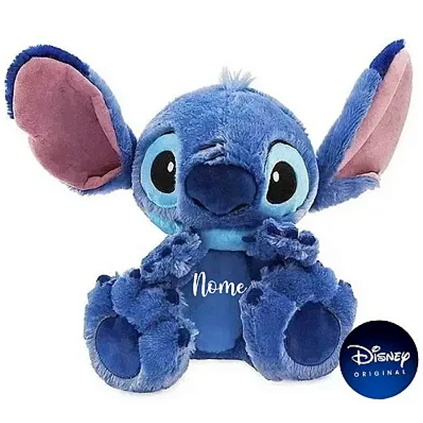 Pelúcia Stitch Big Feet Personalizado Com Nome Na Orelha - 45 cm - 1 unidade - Disney Original - Rizzo