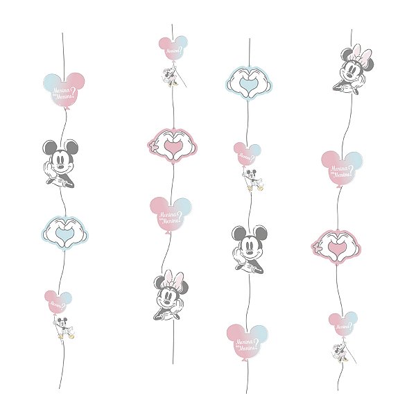 Cortininha Para Montar Festa Chá Revelação Disney - 18 peças - 1 unidade - Disney Original - Rizzo