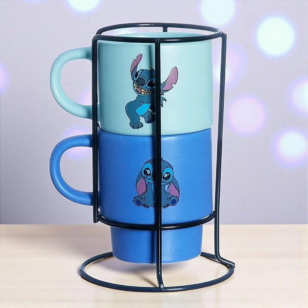 Kit xicaras Empilhadas Stitch - 150ml - 1 unidade - Disney Original - Rizzo